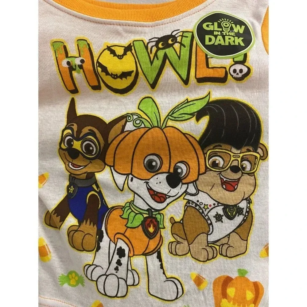 Paw Patrol Halloween 2 Piece 12 Months GLOW IN THE DARK pajama Set NEW